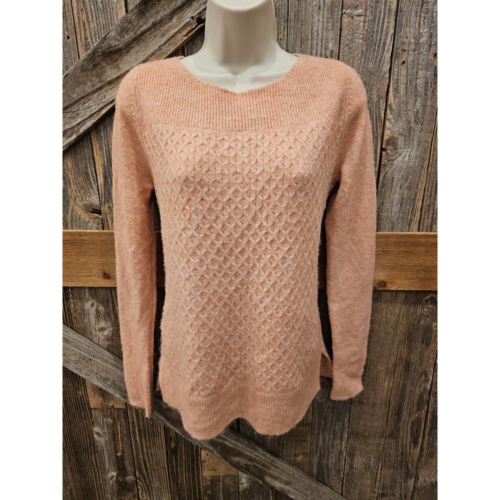 Loft size small knit Textured pattern long sleeve sweater pullover warm ^